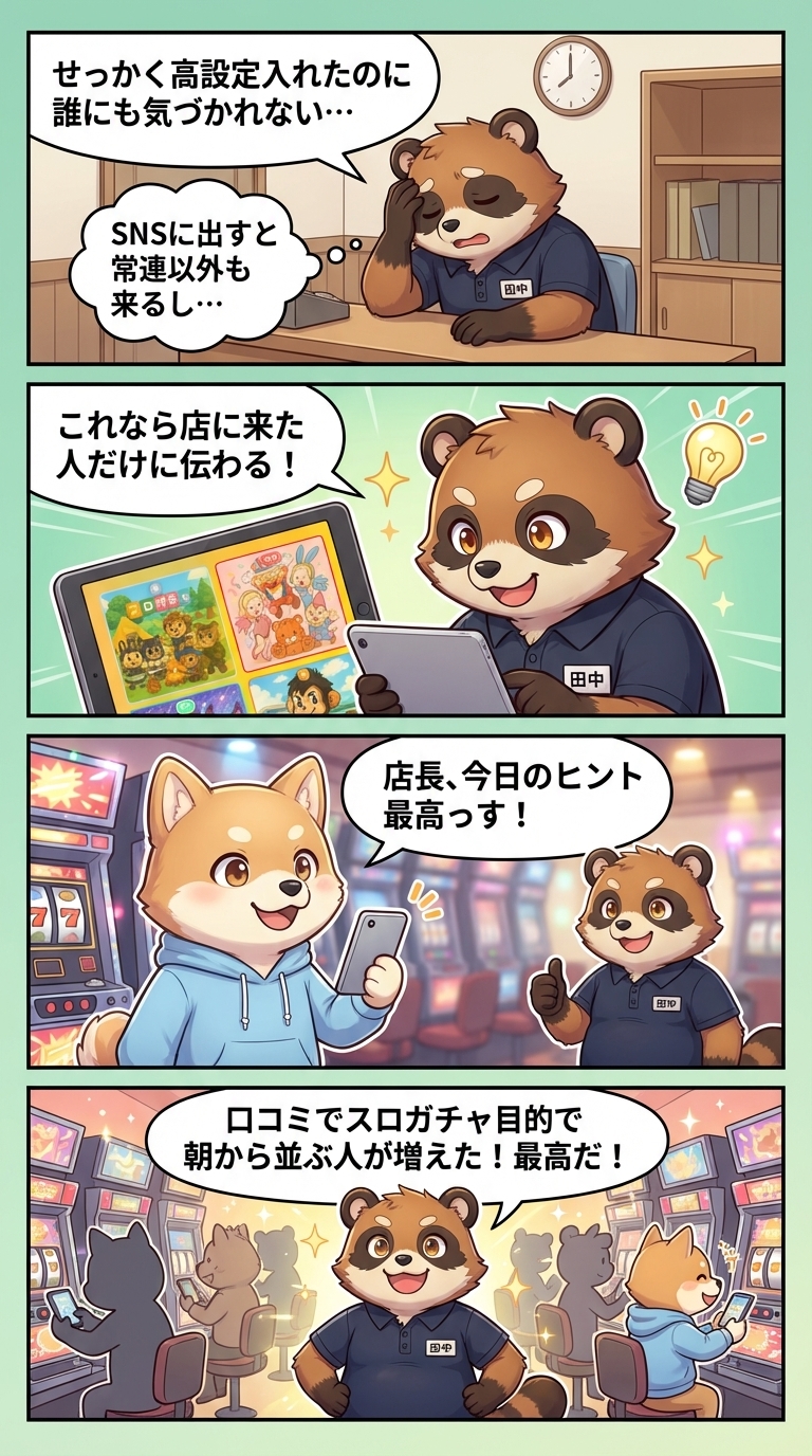 店舗視点の4コマ漫画
